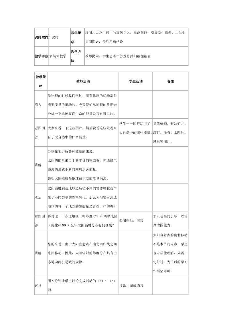 2019-2020年高中地理《太阳对地球的影响》教案3 人教版必修1.doc_第2页