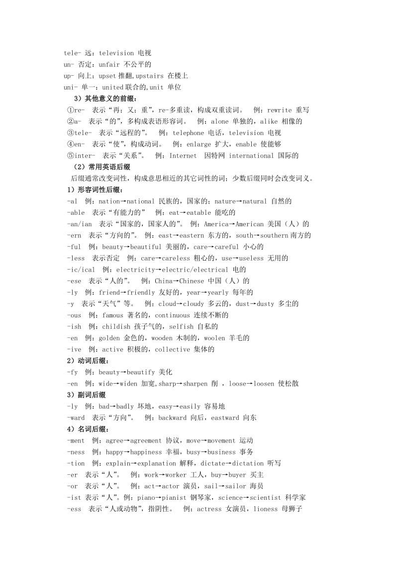 2019-2020年高中英语基础知识 构词法的讲解与训练.doc_第3页