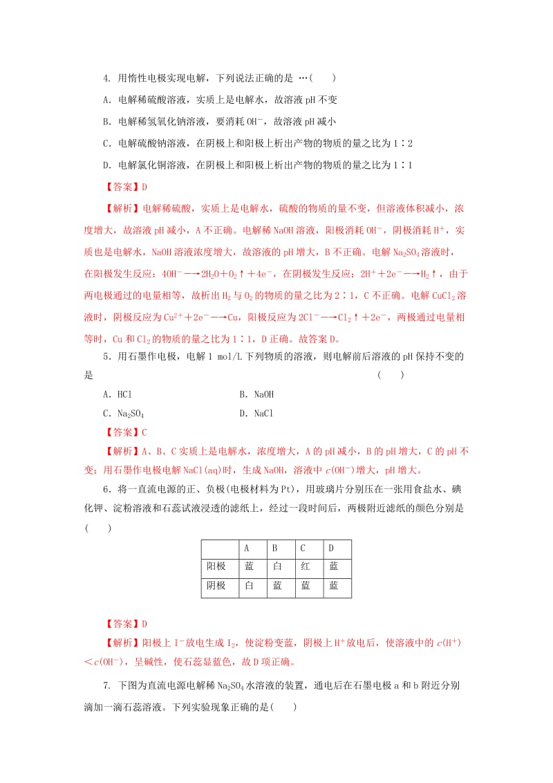 2019-2020年高中化学 第1章 化学反应与能量转化 1.2.1 电解原理课时练 鲁科版选修4.doc_第2页