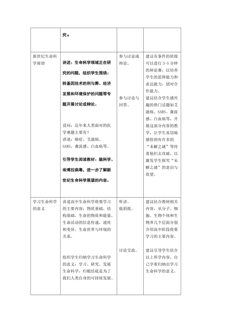 2019-2020年高中生物《走进生命科学的世纪》教案2 沪科版第一册.doc_第3页