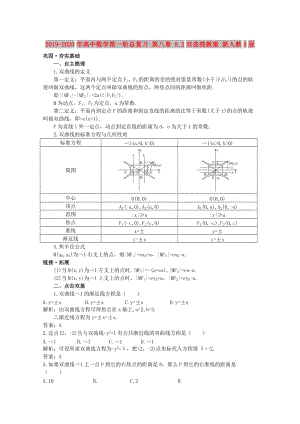 2019-2020年高中數(shù)學(xué)第一輪總復(fù)習(xí) 第八章 8.2雙曲線教案 新人教A版.doc