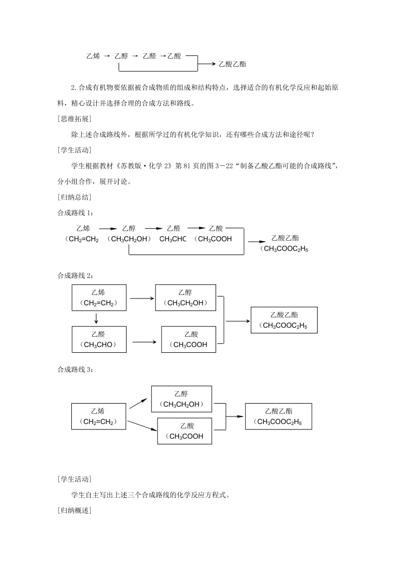 2019-2020年高中化学 3.3人工合成有机化合物教案 苏教版必修2.doc_第2页