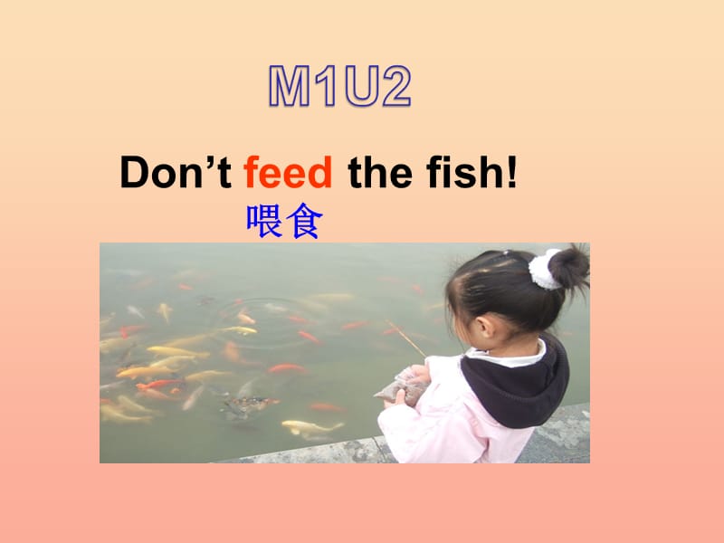 2019春四年级英语下册 Module 1 Unit 2《Don’t feed the fish》课件2 （新版）外研版.ppt_第1页