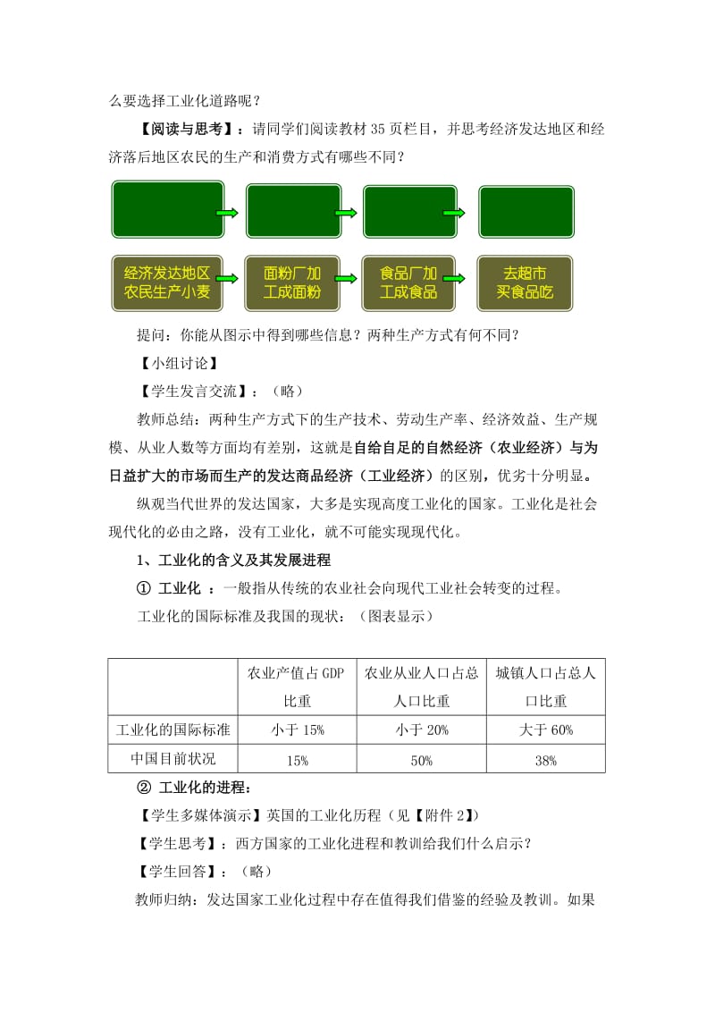 2019-2020年高一政治上册 1.2.1 新型工业化道路和国民经济信息化教案2 沪教版.doc_第2页