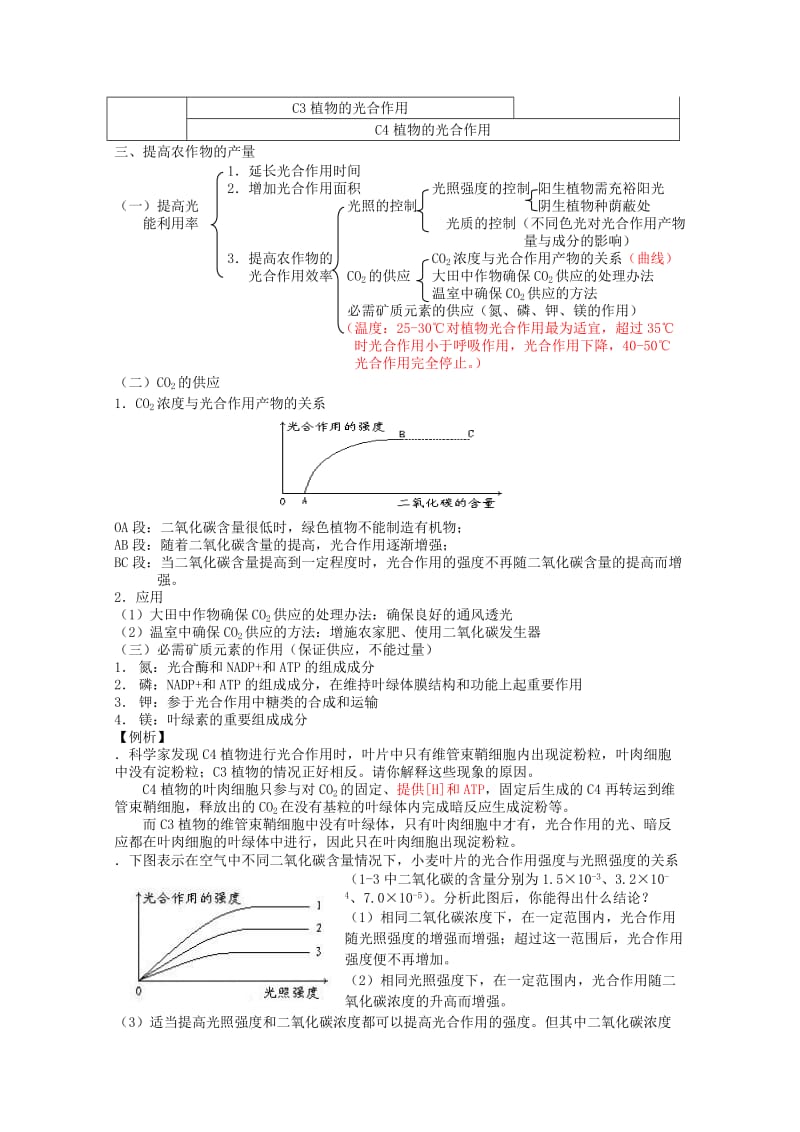 2019-2020年高三生物第一轮复习 2、光合作用与生物固氮1、光合作用教案 新人教版选修.doc_第3页