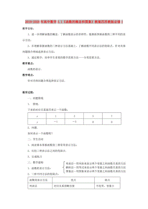 2019-2020年高中數(shù)學(xué)2.1《函數(shù)的概念和圖象》教案四蘇教版必修1.doc