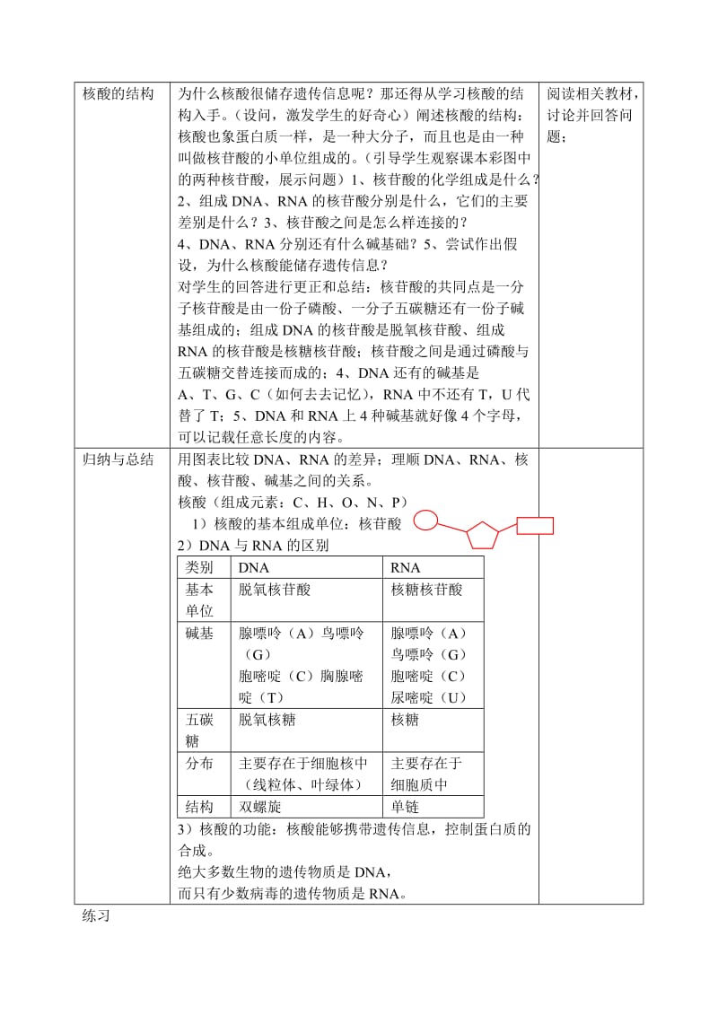 2019-2020年高中生物 2.3遗传信息的携带者——核酸教案（1）新人教版必修1.doc_第2页