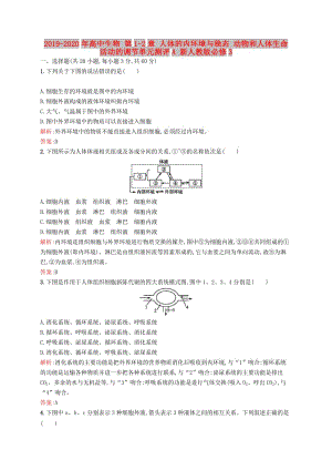 2019-2020年高中生物 第1-2章 人體的內(nèi)環(huán)境與穩(wěn)態(tài) 動物和人體生命活動的調(diào)節(jié)單元測評A 新人教版必修3.doc