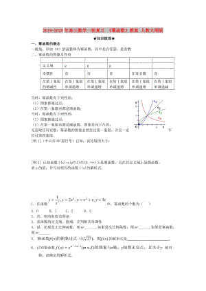 2019-2020年高三數(shù)學(xué)一輪復(fù)習(xí) 《冪函數(shù)》教案 人教大綱版.doc