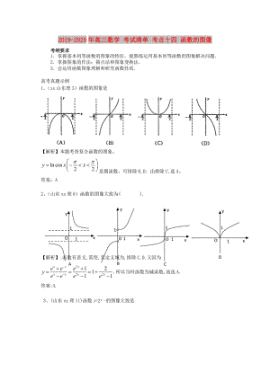 2019-2020年高三數(shù)學(xué) 考試清單 考點十四 函數(shù)的圖像.doc