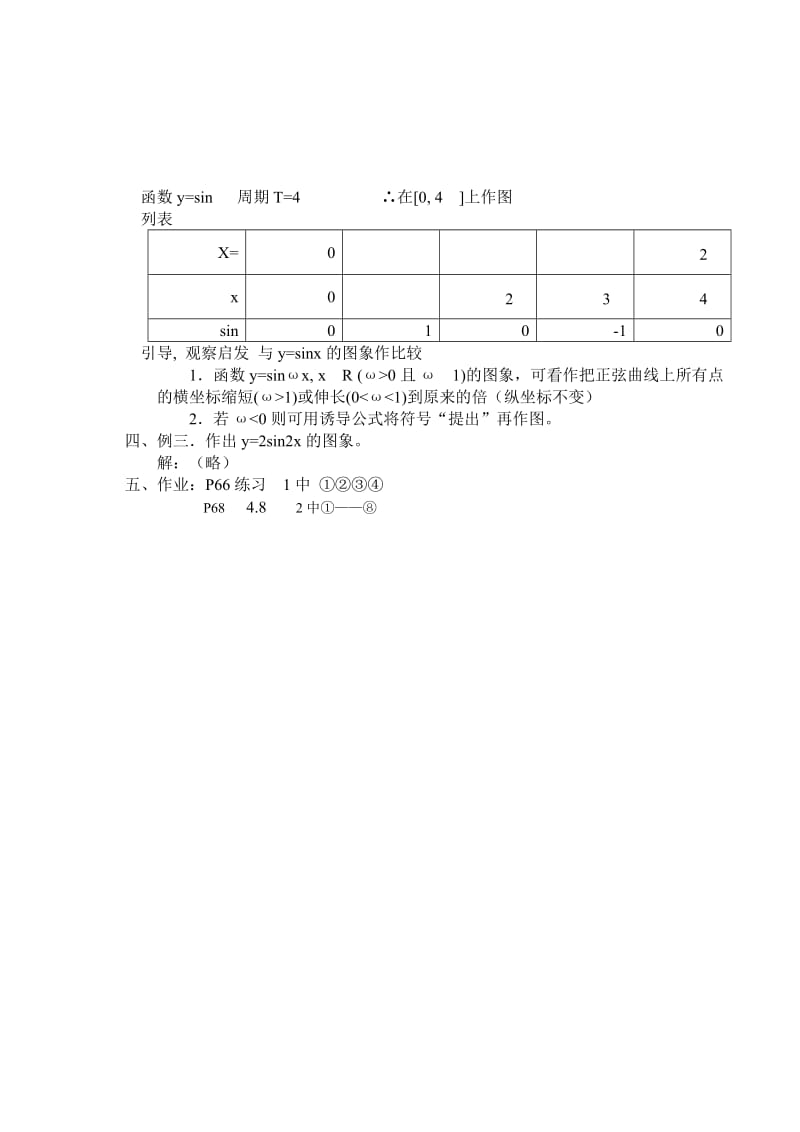 2019-2020年高中第一册(下)数学函数y=Asinx和y=Asinωx的图象.doc_第2页