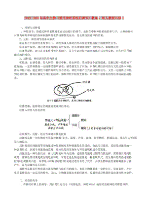 2019-2020年高中生物《通過神經(jīng)系統(tǒng)的調(diào)節(jié)》教案7 新人教版必修3.doc