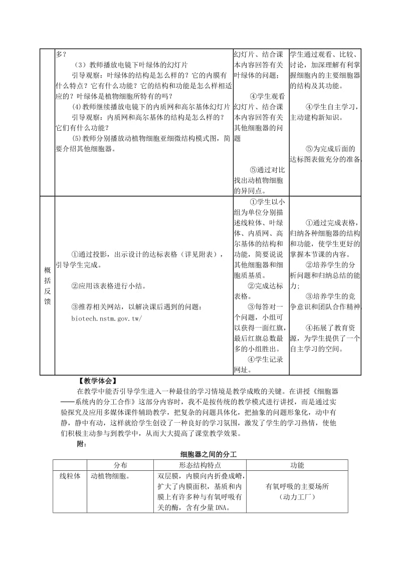 2019-2020年高中生物《细胞器——系统内的分工合作》教案8 新人教版必修1.doc_第3页