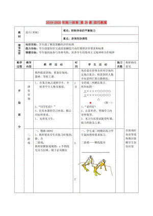 2019-2020年高一體育 第29課 技巧教案.doc