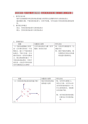 2019-2020年高中數(shù)學(xué)《4.3.1空間直角坐標(biāo)系》教案新人教版必修2.doc