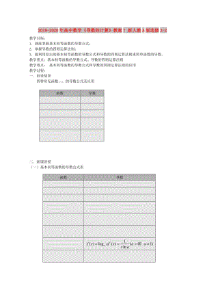 2019-2020年高中數(shù)學(xué)《導(dǎo)數(shù)的計算》教案7 新人教A版選修2-2.doc