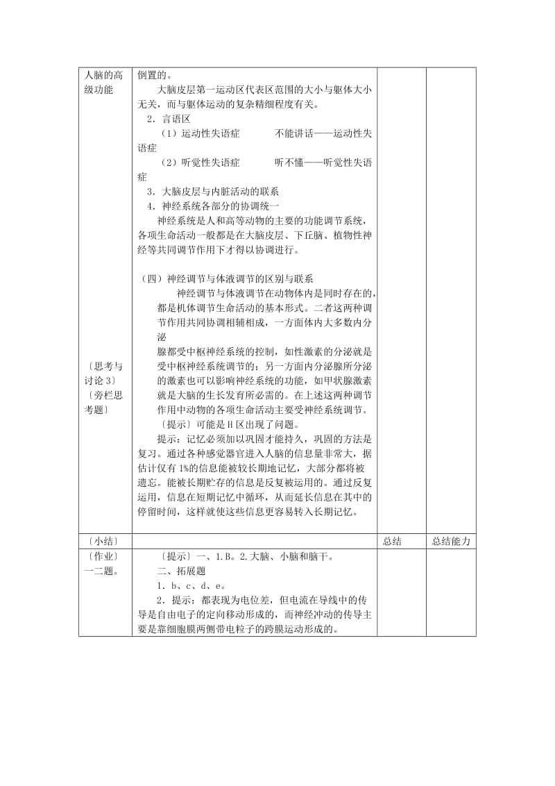 2019-2020年高中生物 2.1《通过神经系统的调节》教案3 新人教版必修3.doc_第3页