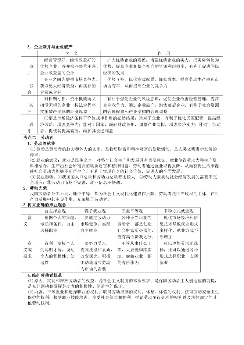 2019-2020年高三政治一轮复习 经济生活 第五课　企业与劳动者教案 新人教版必修1.doc_第2页