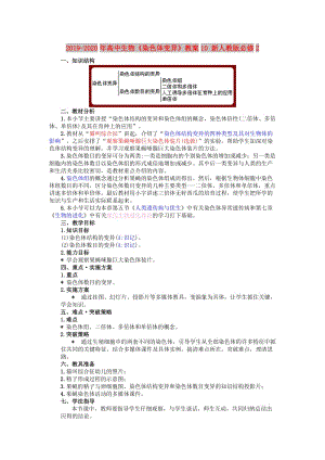 2019-2020年高中生物《染色體變異》教案10 新人教版必修2.doc