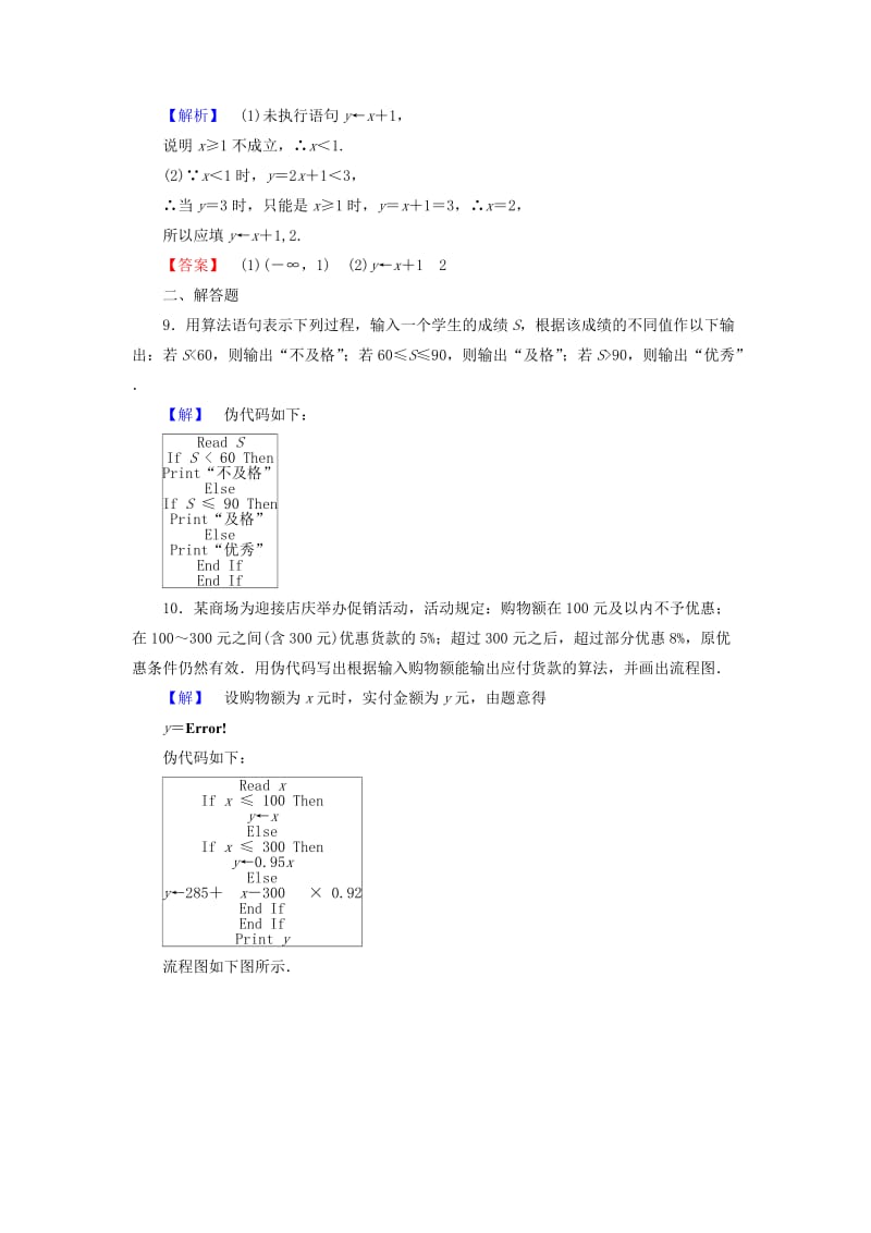 2019-2020年高中数学第一章算法初步1.3.3条件语句学业分层测评苏教版必修.doc_第3页