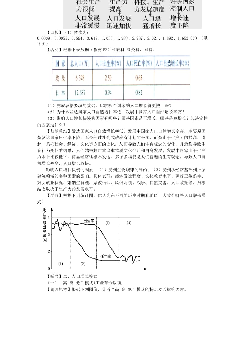 2019-2020年高中地理《人口增长模式》教案1 湘教版必修2.doc_第3页