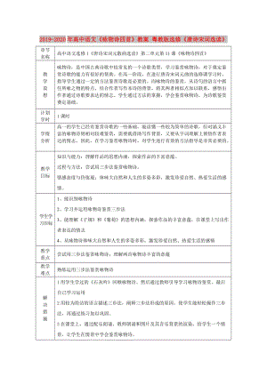 2019-2020年高中語(yǔ)文《詠物詩(shī)四首》教案 粵教版選修《唐詩(shī)宋詞選讀》.doc