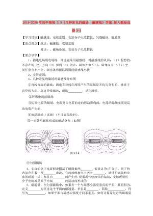 2019-2020年高中物理 3.3《幾種常見(jiàn)的磁場(chǎng) 磁感線》學(xué)案 新人教版選修3-1.doc