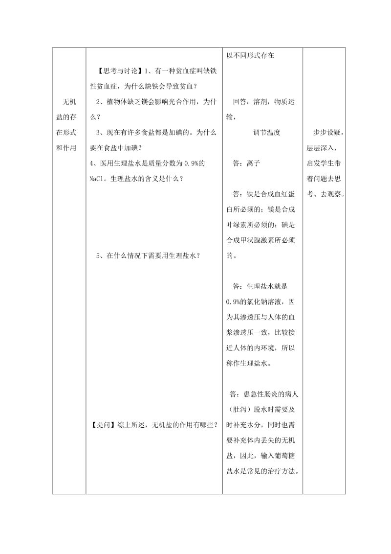 2019-2020年高一生物 1.1.2《无机物》教案 浙教版必修1.doc_第3页