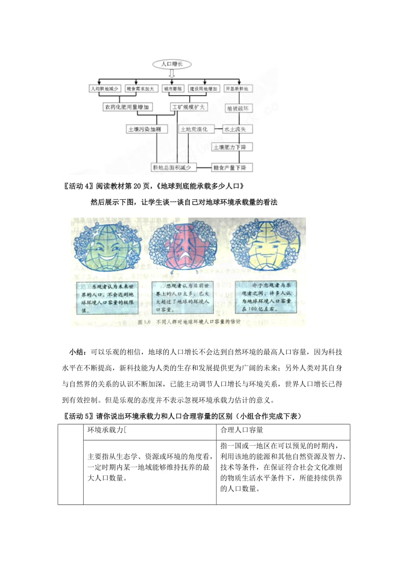 2019-2020年高中地理 1.3《环境承载力与合理人口容量》教案（5） 中图版必修2.doc_第3页