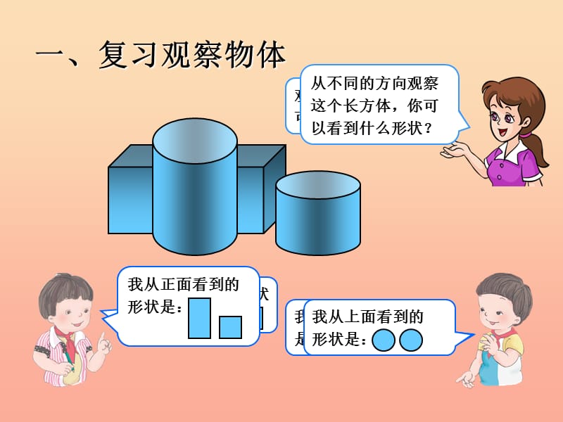 2019秋二年级数学上册 第9单元 总复习（9观察物体）课件 新人教版.ppt_第3页