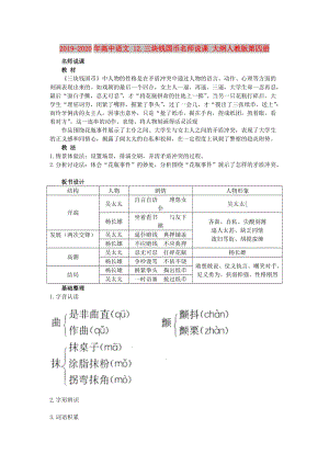 2019-2020年高中語文 12.三塊錢國幣名師說課 大綱人教版第四冊(cè).doc