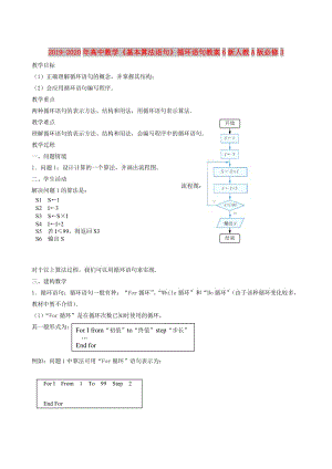 2019-2020年高中數(shù)學(xué)《基本算法語句》循環(huán)語句教案6新人教A版必修3.doc