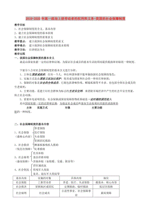 2019-2020年高一政治上冊(cè)勞動(dòng)者的權(quán)利和義務(wù)-我國(guó)的社會(huì)保障制度.doc