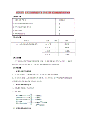 2019-2020年高三生物總復(fù)習(xí) 第20講 DNA是主要的遺傳物質(zhì)教案.doc