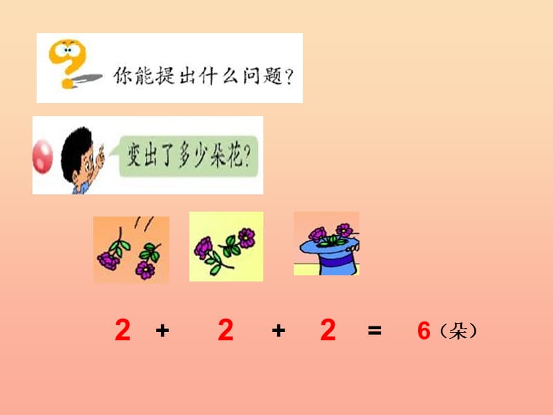 一年级数学下册 第七单元《看魔术 乘法的初步认识》（信息窗1）课件2 青岛版.ppt_第3页