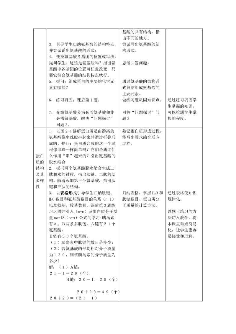 2019-2020年高一生物生命活动的主要承担者 蛋白质教案.doc_第2页