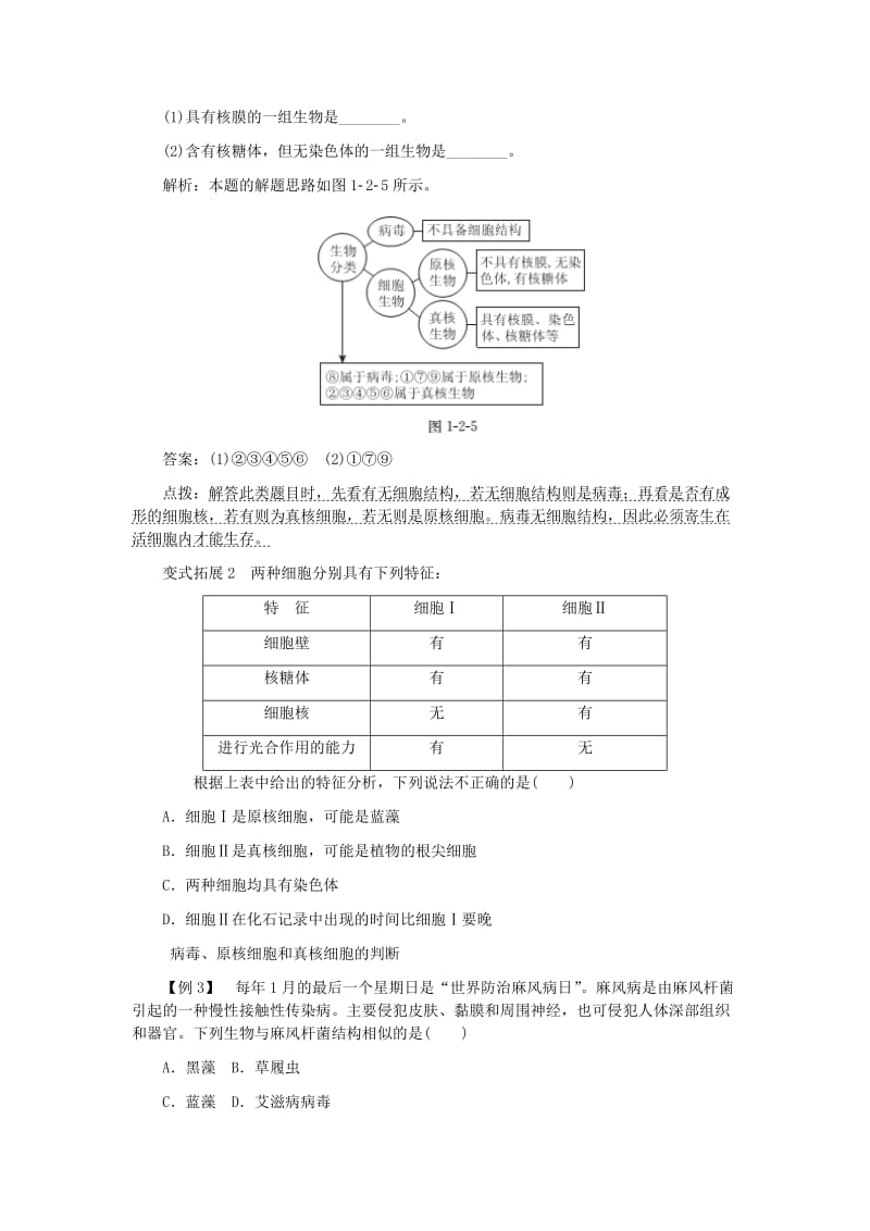 2019-2020年高中生物 第1章 第2节 细胞的多样性和统一性典例精析 新人教版必修1.doc_第2页