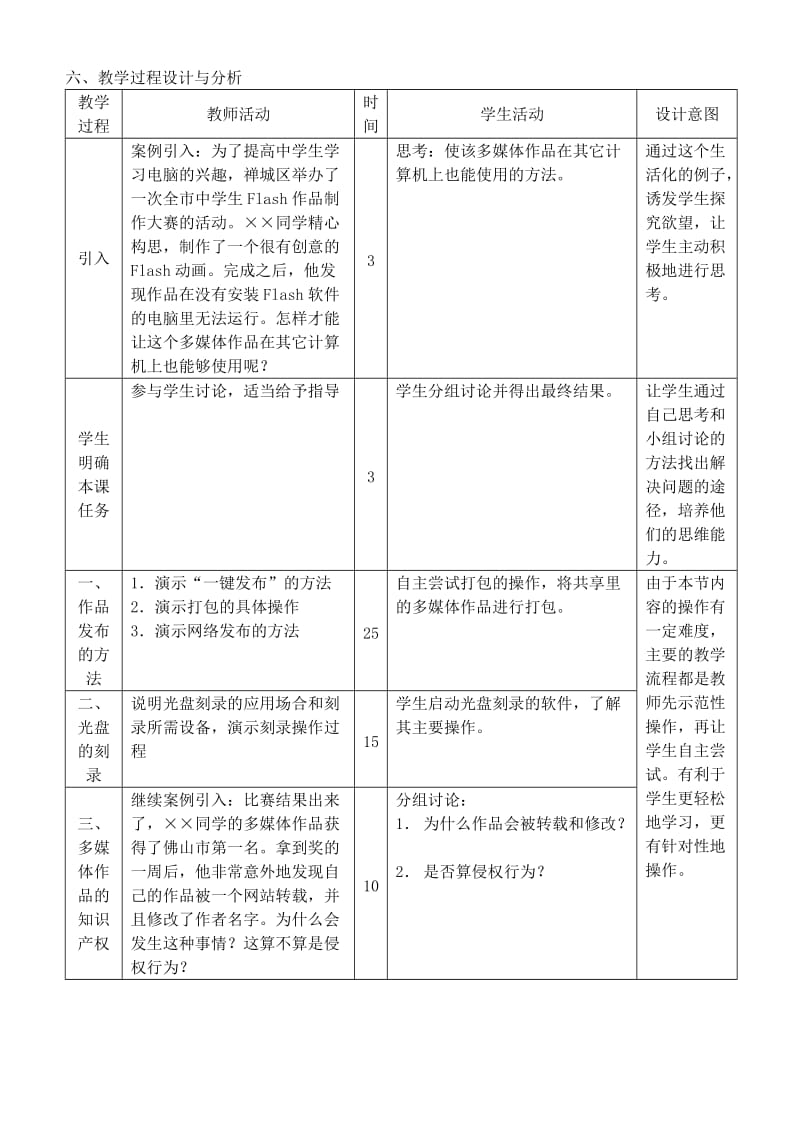 2019-2020年高中信息技术 7.1多媒体作品的发布教学设计 粤教版选修2.doc_第2页