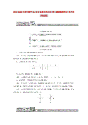 2019-2020年高中數(shù)學(xué) 1．2.2 函數(shù)的表示法 第一課時教案精講 新人教A版必修1.doc