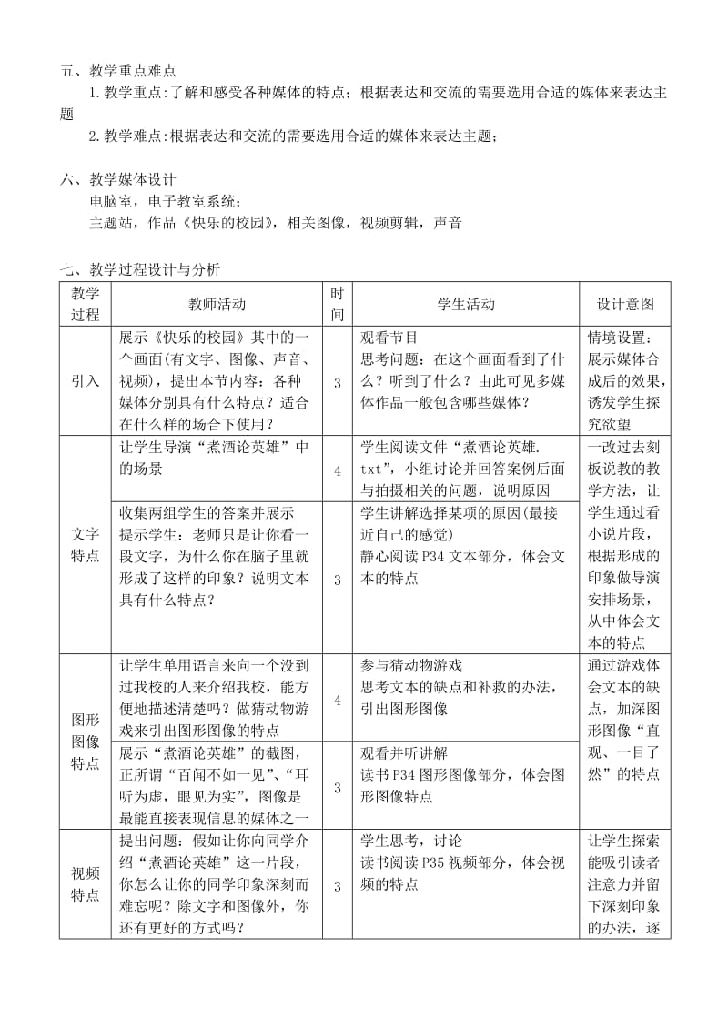 2019-2020年高中信息技术 3.1常见的多媒体信息教学设计 粤教版选修2.doc_第2页