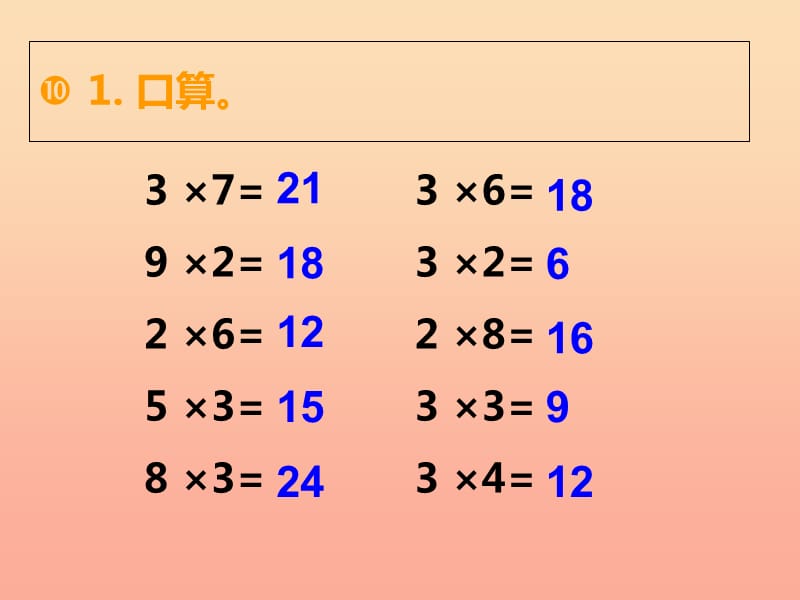 2019秋二年级数学上册 第一单元 表内乘法（一）（第9课时）3的乘法口诀课件4 西师大版.ppt_第2页