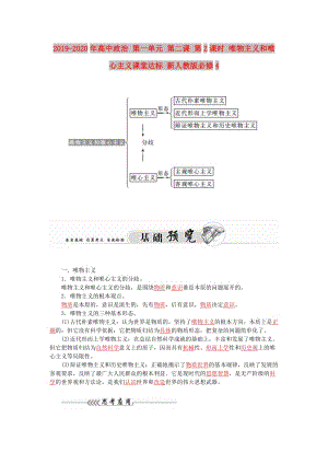 2019-2020年高中政治 第一單元 第二課 第2課時 唯物主義和唯心主義課堂達(dá)標(biāo) 新人教版必修4.doc