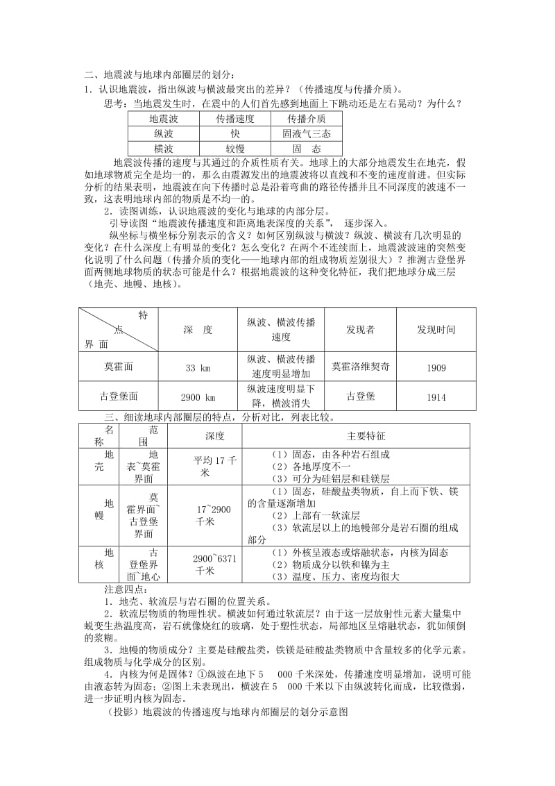 2019-2020年高中地理《地球的结构》教案7 湘教版必修1.doc_第2页