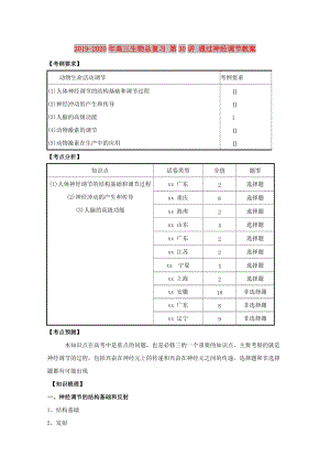 2019-2020年高三生物總復(fù)習(xí) 第30講 通過神經(jīng)調(diào)節(jié)教案.doc