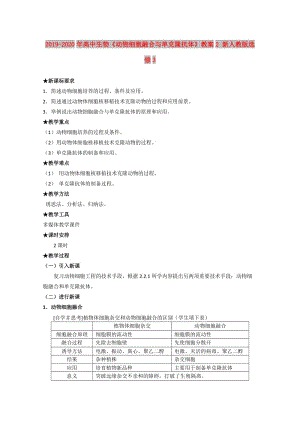 2019-2020年高中生物《動(dòng)物細(xì)胞融合與單克隆抗體》教案2 新人教版選修3.doc