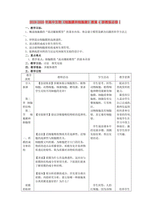 2019-2020年高中生物《細(xì)胞膜和細(xì)胞壁》教案4 浙教版必修1.doc