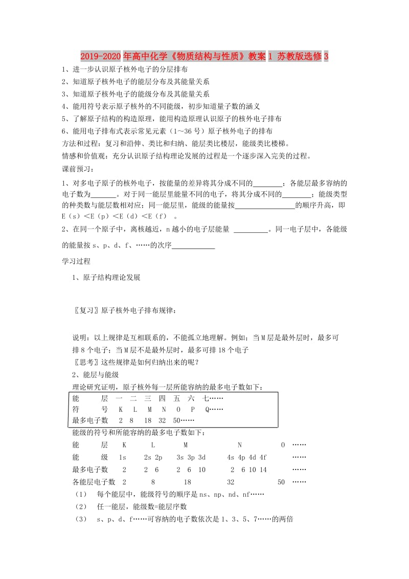 2019-2020年高中化学《物质结构与性质》教案1 苏教版选修3.doc_第1页