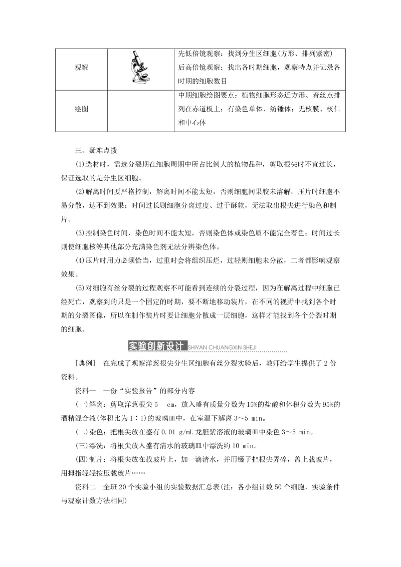 2019-2020年高三生物一轮复习 重点实验课 观察根尖分生组织细胞的有丝分裂 新人教版.doc_第2页