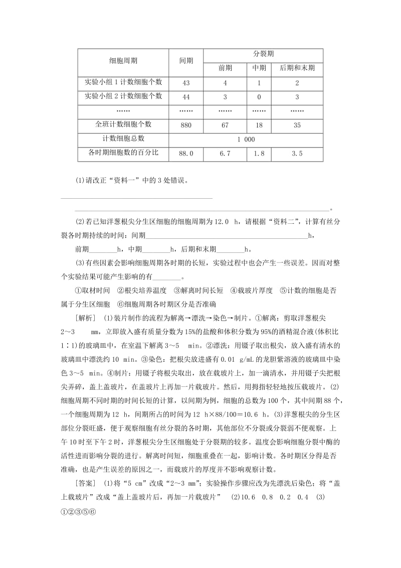 2019-2020年高三生物一轮复习 重点实验课 观察根尖分生组织细胞的有丝分裂 新人教版.doc_第3页