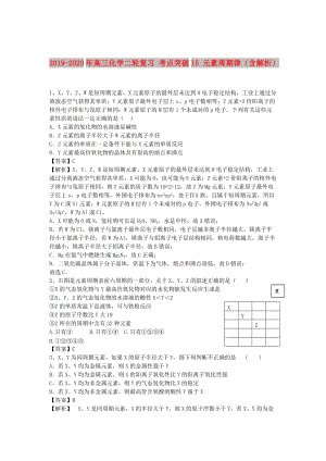 2019-2020年高三化學(xué)二輪復(fù)習(xí) 考點(diǎn)突破15 元素周期律（含解析）.doc